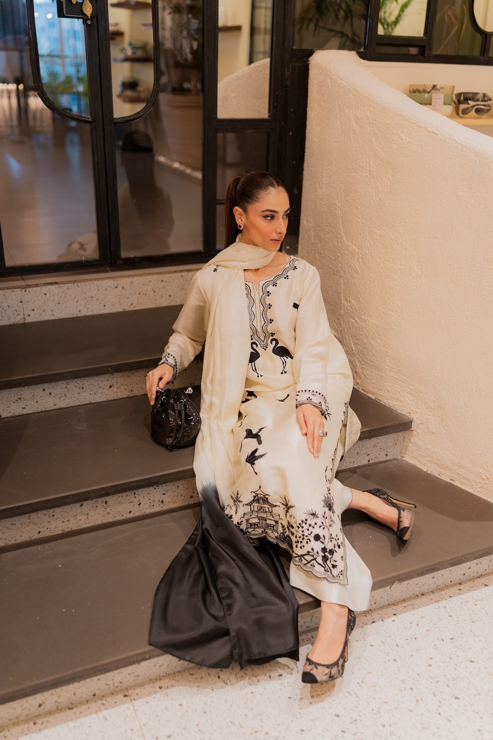 Amavi Bloom 3 Pc Embroidered Dress