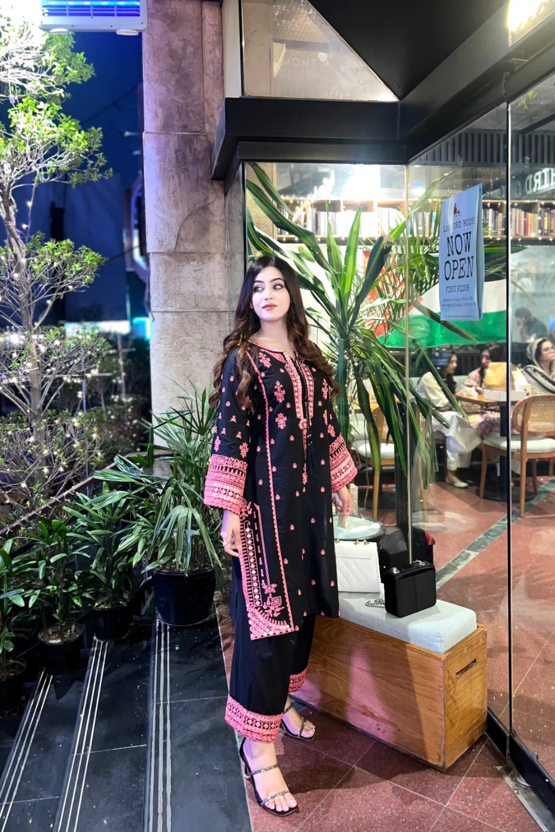 Midnight Rose - 2pcs Embroidered dress