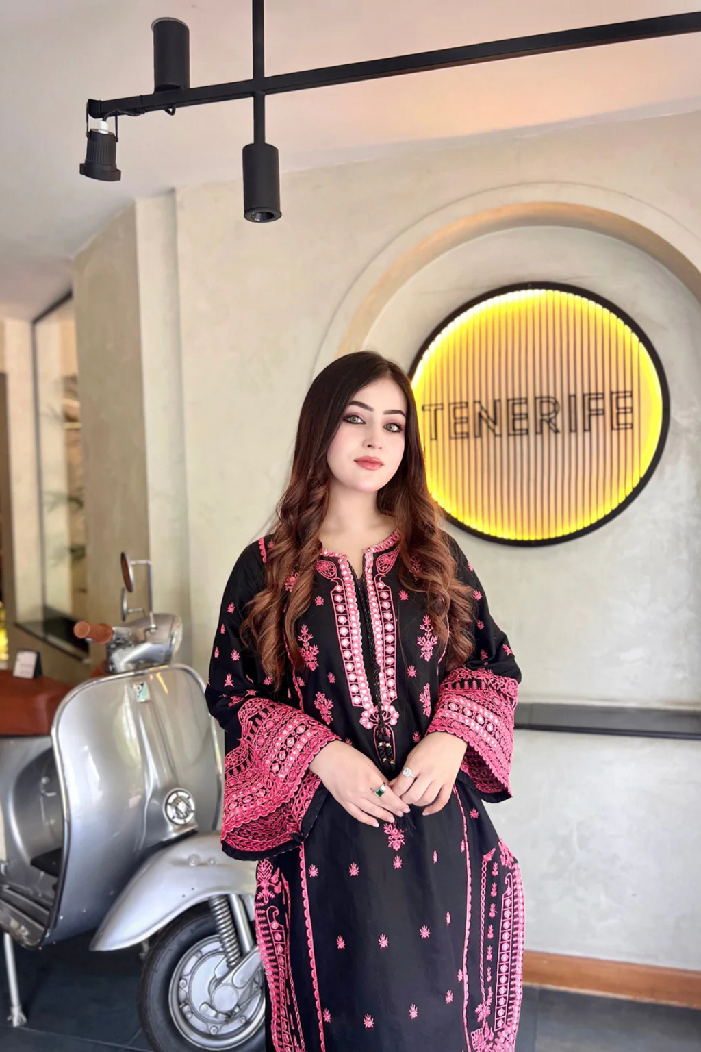 Midnight Rose - 2pcs Embroidered dress